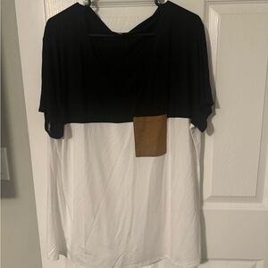 Black, white, brown pocket vneck tee! Never worn.